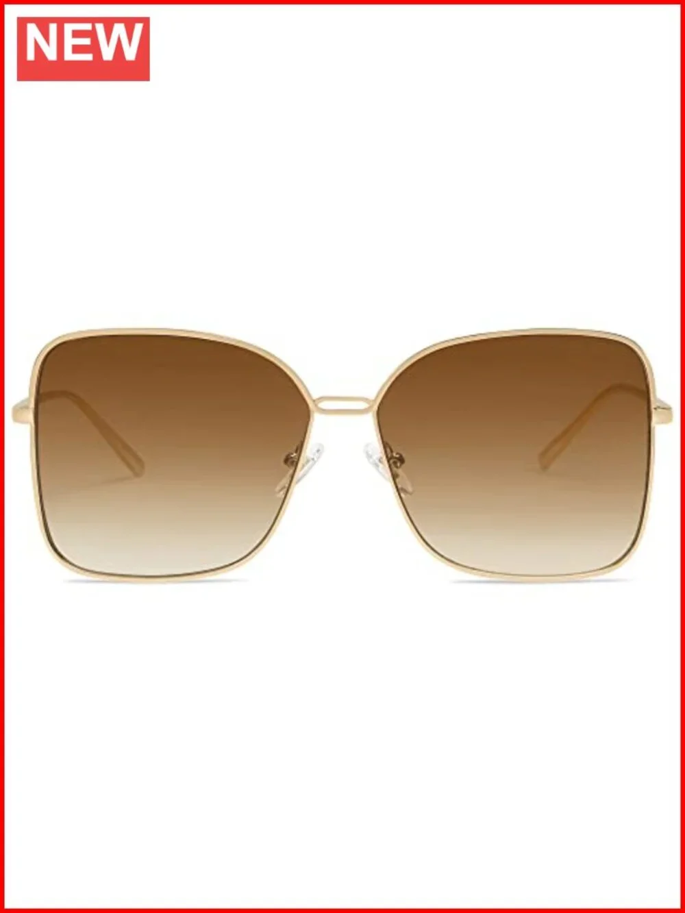 Oversized Square Sunglasses for Women Men UV400 Protection Metal Frame